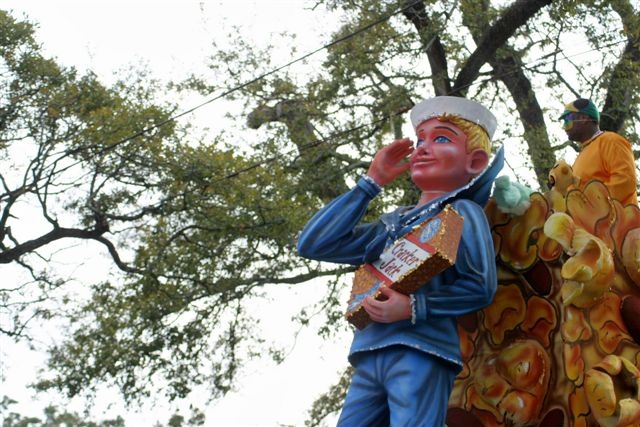 Detail of 'Cracker Jack' float sculpture