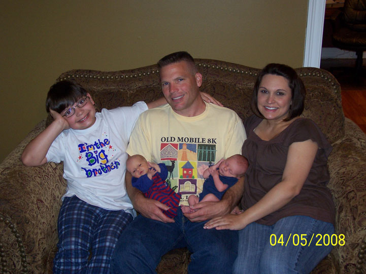 The Ellis Family:Jared, Daddy Wendell holding Wade & Cole, Mommy Tina